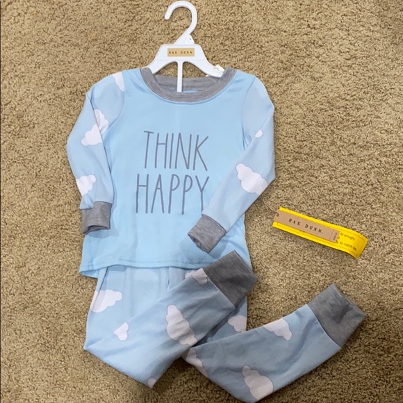 NWT Rae Dunn “think happy” cloud pajamas